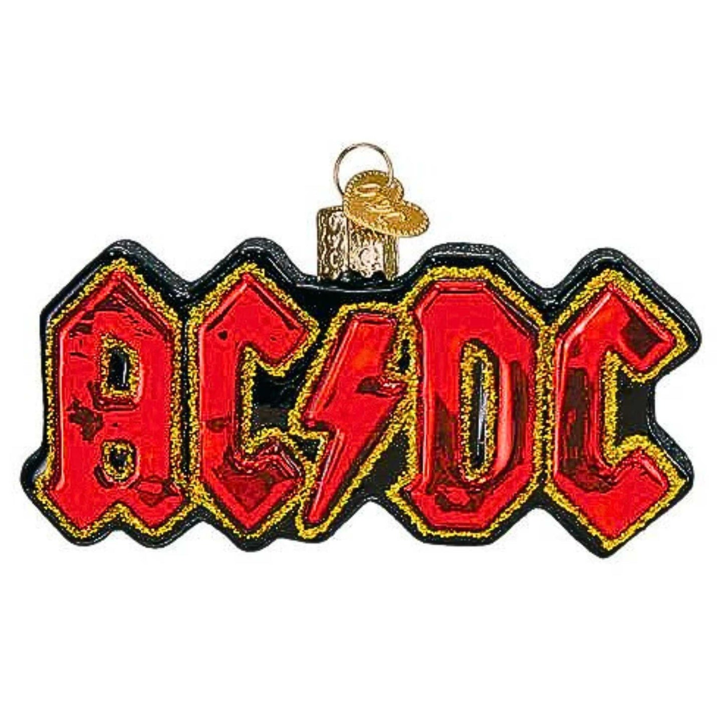 Old World Christmas AC/DC Band Logo Glass Blown Ornament for Christmas Tree, Handcrafted Holiday Decoration, Music Collection