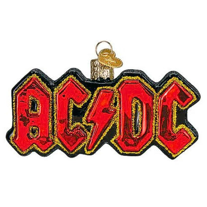 Old World Christmas AC/DC Band Logo Glass Blown Ornament for Christmas Tree, Handcrafted Holiday Decoration, Music Collection