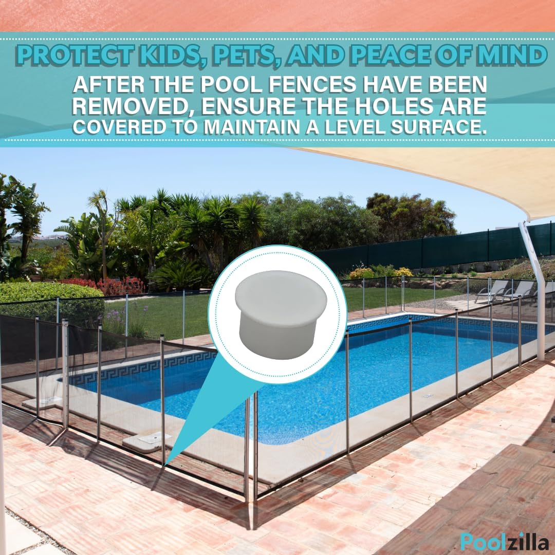 Poolzilla White Pool Safety Fence Hole Cover (25 Pack / 50 Pack)