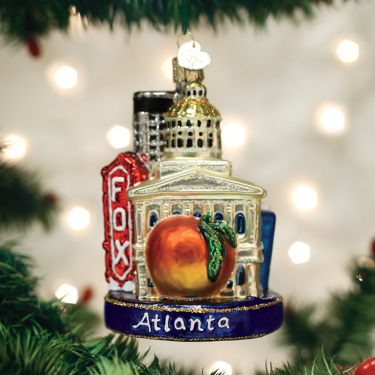 Old World Christmas Cities, Places and Landmarks Glass Blown Ornaments for Christmas Tree Atlanta
