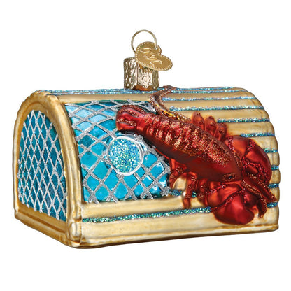 Old World Christmas Ornaments: Crab and Lobsters Glass Blown Ornaments for Christmas Tree, Lobster Trap