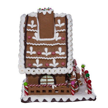 Kurt Adler 10" Battery-Operated Claydough LED Gingerbread House Tablepiece