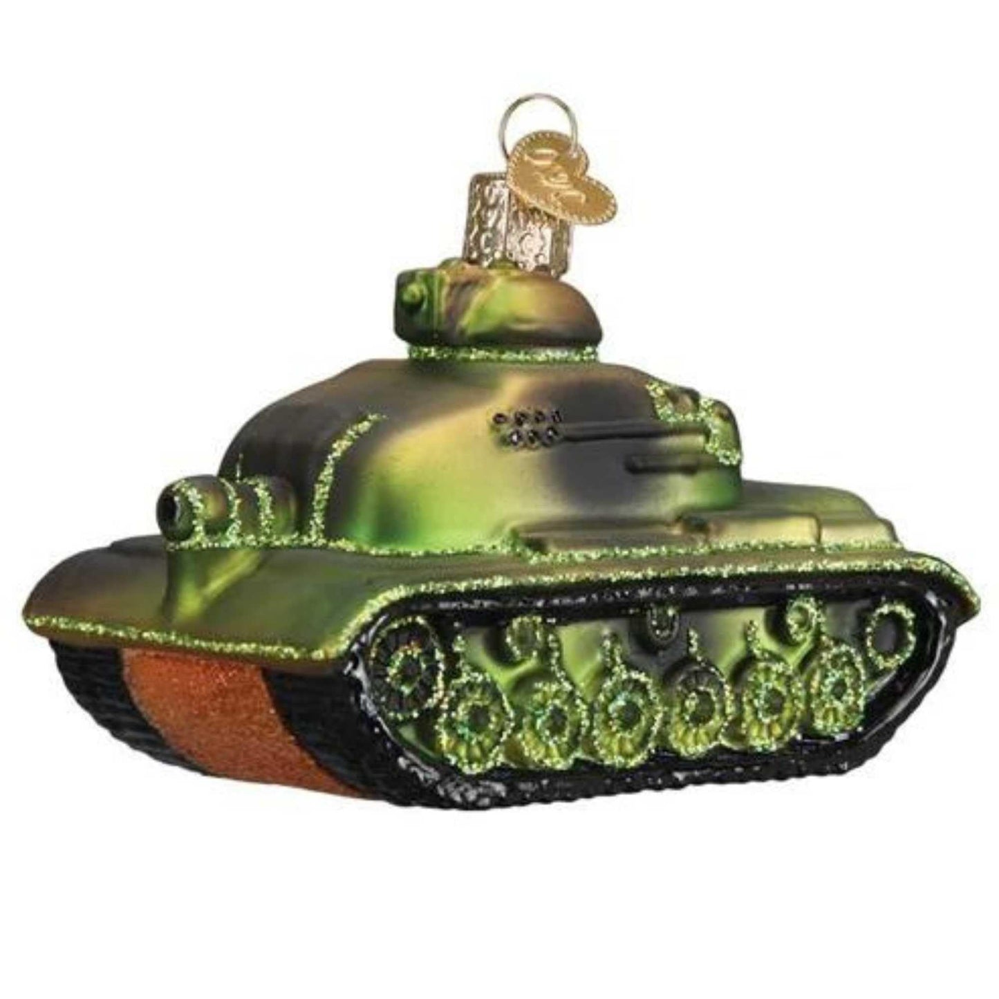 Old World Christmas Military Tank Glass Blown Ornament for Christmas Tree, Handcrafted Holiday Decoration, Military Collection