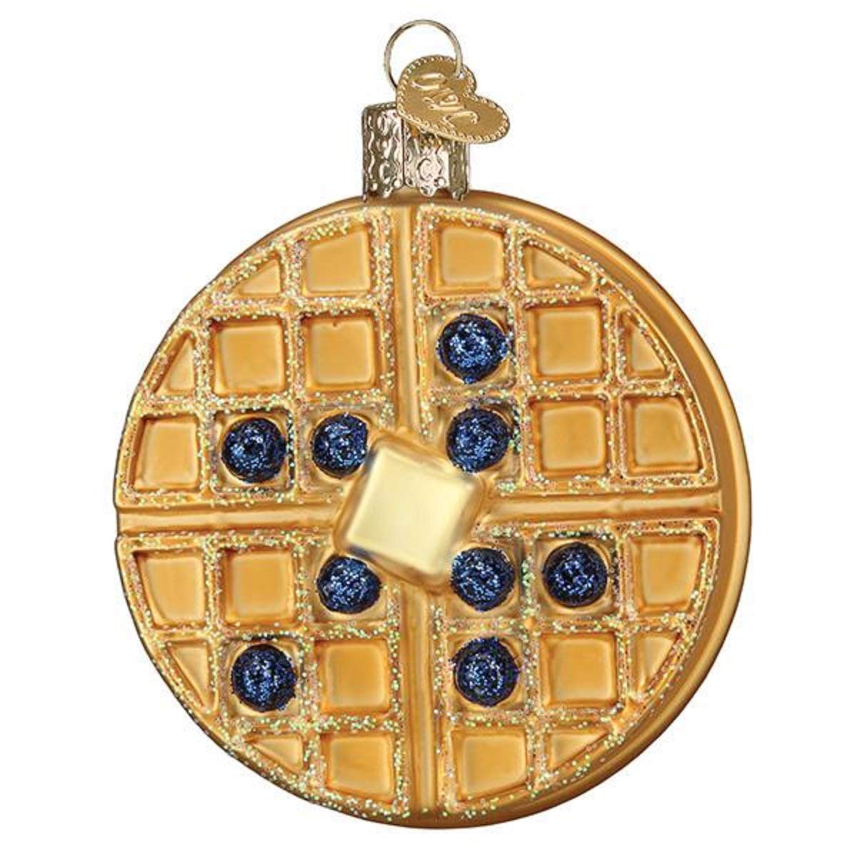 Old World Christmas Waffle Blown Glass 2020 Unique Christmas Ornaments for Christmas Tree Decorations