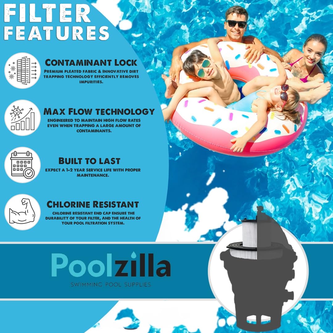 Poolzilla Replacement Pool Filter, Compatible with Pentair Sta-Rite System 3 S7M120, 25021-0200S [L x OD: 24