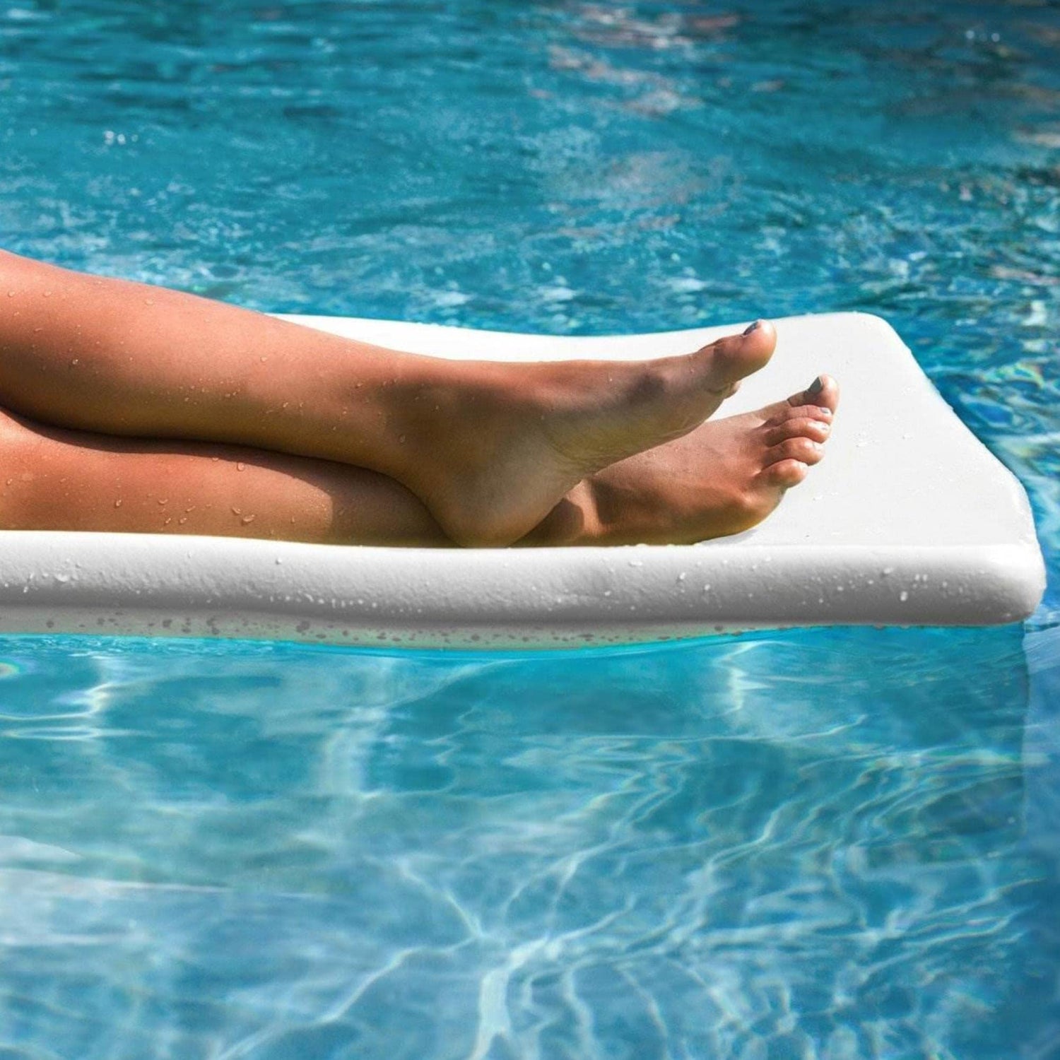 TRC Recreation 2023 Splash Pool Foam Raft Lounger with Pillow Headrest, Full Adult Sized Float for Pools, Beaches, and Lakes - 1.25’’ Thick, White