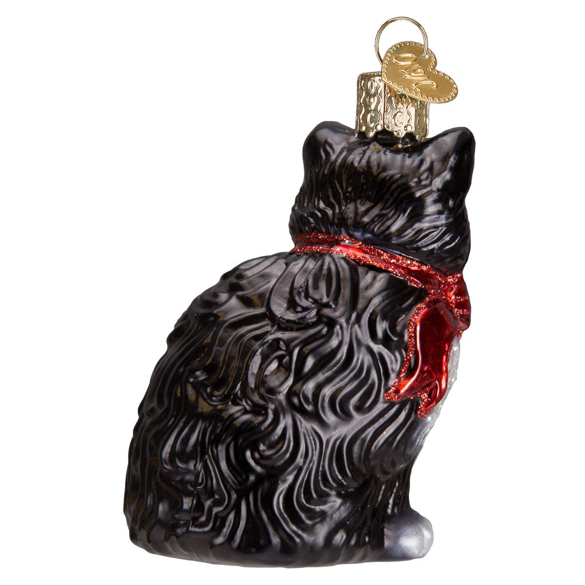 Old World Christmas Tuxedo Kitty Glass Blown Ornament for Christmas Tree, Handcrafted Holiday Decoration, Cat Collection
