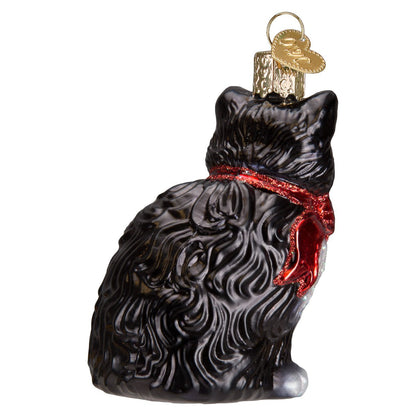 Old World Christmas Tuxedo Kitty Glass Blown Ornament for Christmas Tree, Handcrafted Holiday Decoration, Cat Collection
