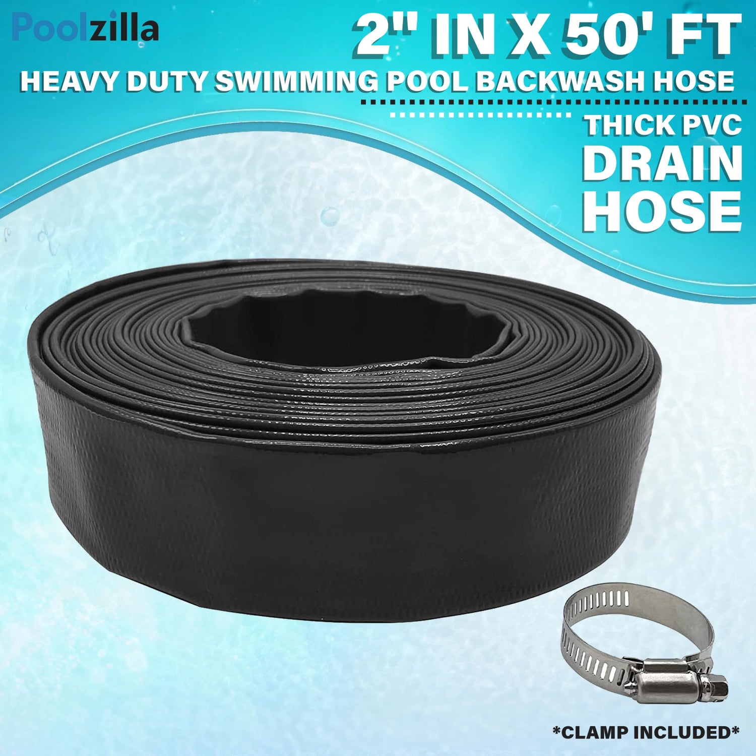 Poolzilla Heavy Duty Swimming Pool Backwash Hose | 2