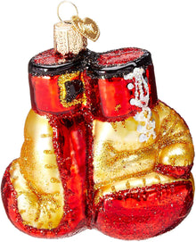 Old World Christmas Boxing Gloves Glass Blown Ornament for Christmas Tree, Handcrafted Holiday Decoration, Sport Collection