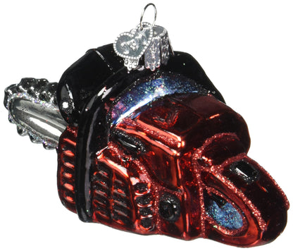 Old World Christmas Chain Saw Glass Blown Ornament for Christmas Tree, Handcrafted Holiday Decoration, Tools Collection