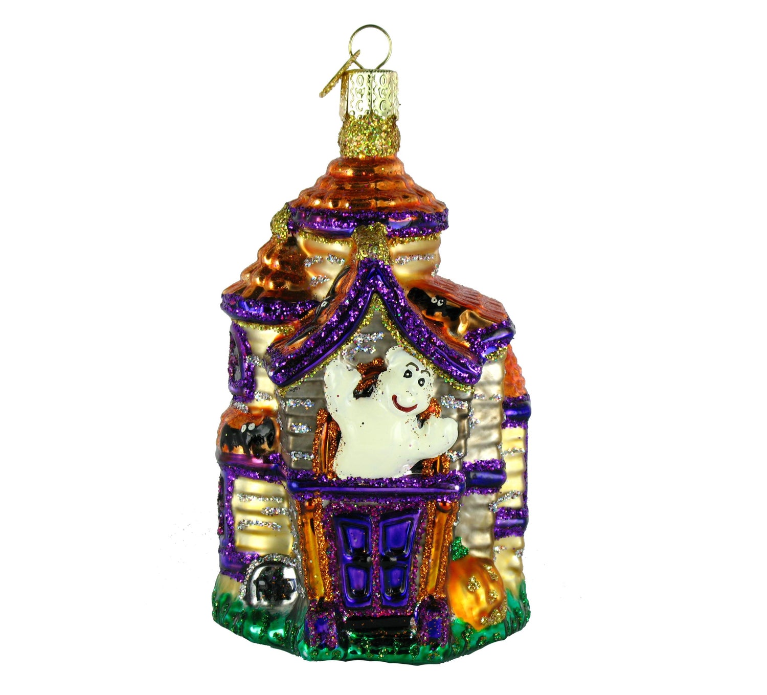 Old World Christmas Haunted House Glass Blown Ornament for Christmas Tree, Handcrafted Holiday Decoration, Halloween Collection