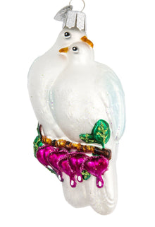 Old World Christmas Love Birds Glass Blown Ornament for Christmas Tree, Handcrafted Holiday Decoration, Bird Watcher Collection