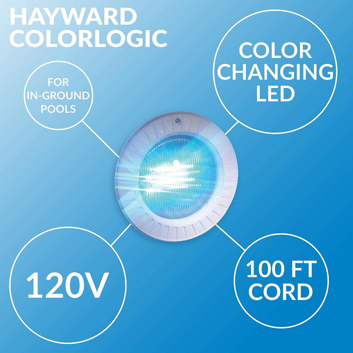 Hayward ColorLogic 4.0 LED 100' Cord - 120V/95W | Plastic Trim, SP0527LED100