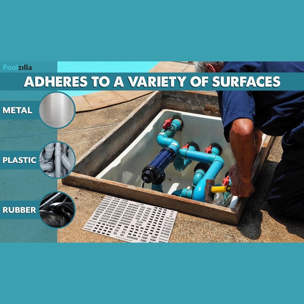 Poolzilla Premium Waterproof Sticker Labels For Pools