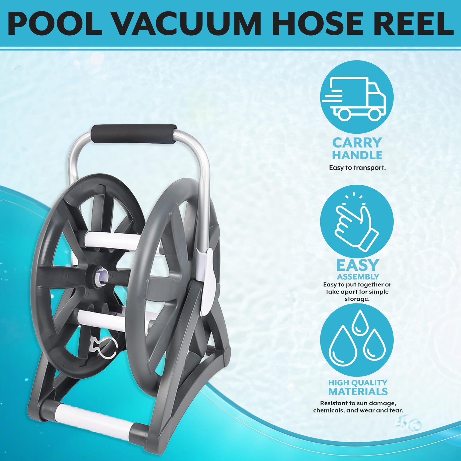 Poolzilla Swimming Pool Vacuum Hose Reel