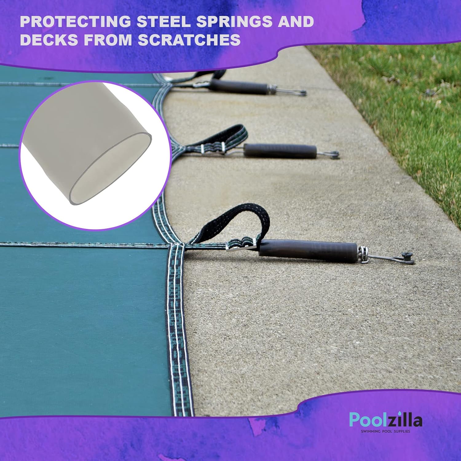 Poolzilla Protective PVC Sleeves for Pool Safety Cover Springs