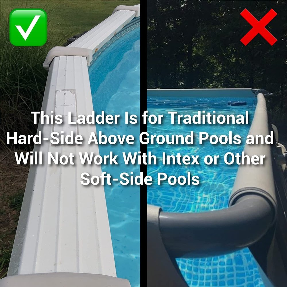 Blue Torrent A-Frame Flip Up Pool Ladder for Above Ground Pools