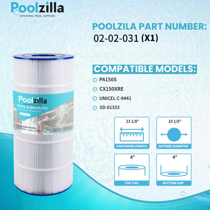Pool Filter Cartridge for SwimClear C150 - Replaces Hayward C150S, Spa-Daddy SD-01333