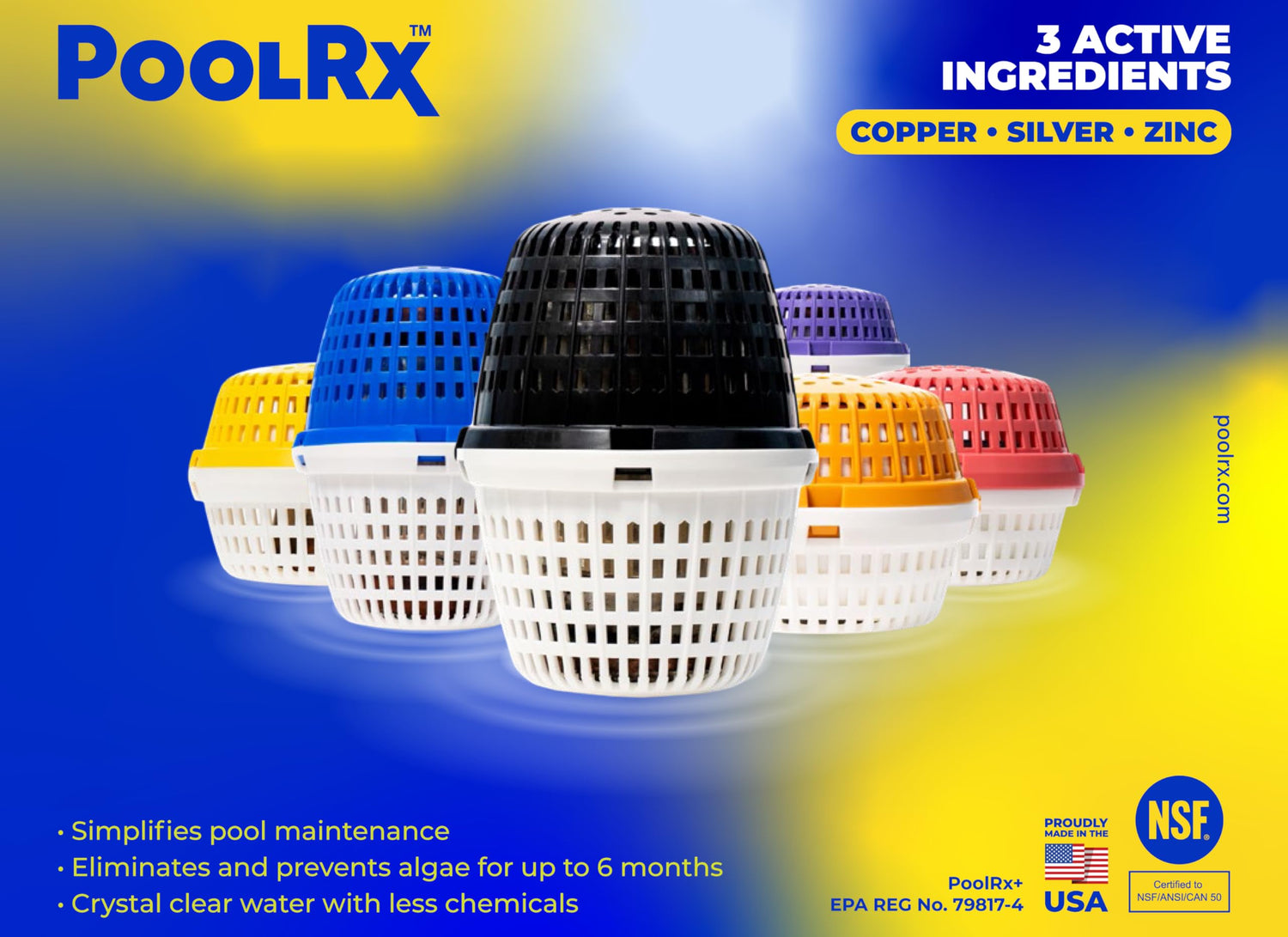 PoolRx | Yellow & White Spa Unit | 100-400 Gallons | 4 Pack