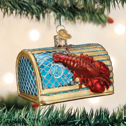 Old World Christmas Ornaments: Crab and Lobsters Glass Blown Ornaments for Christmas Tree, Lobster Trap