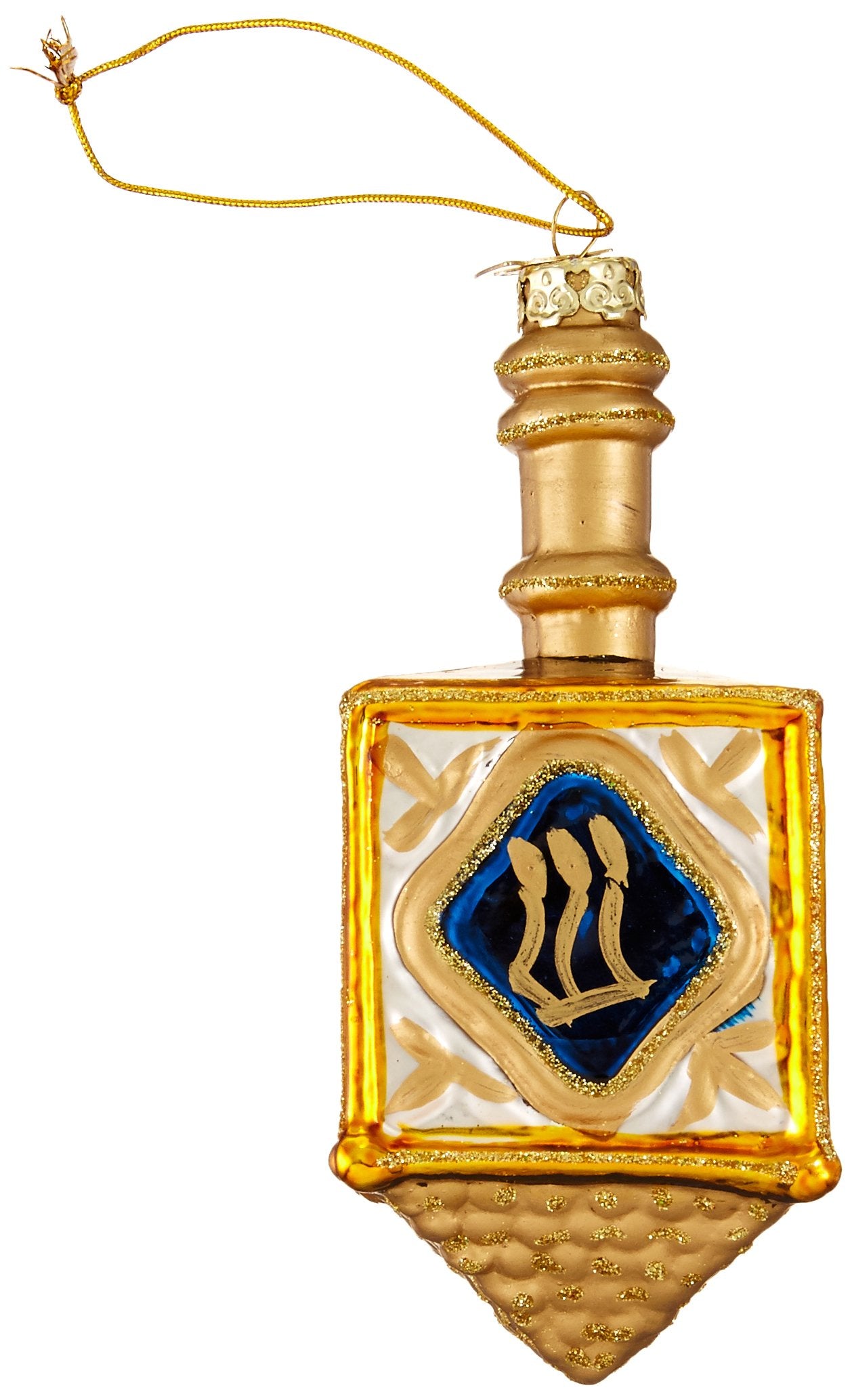 Noble Gems Kurt Adler 4-Inch Glass Jewish Dreidel Ornament, Hanukkah