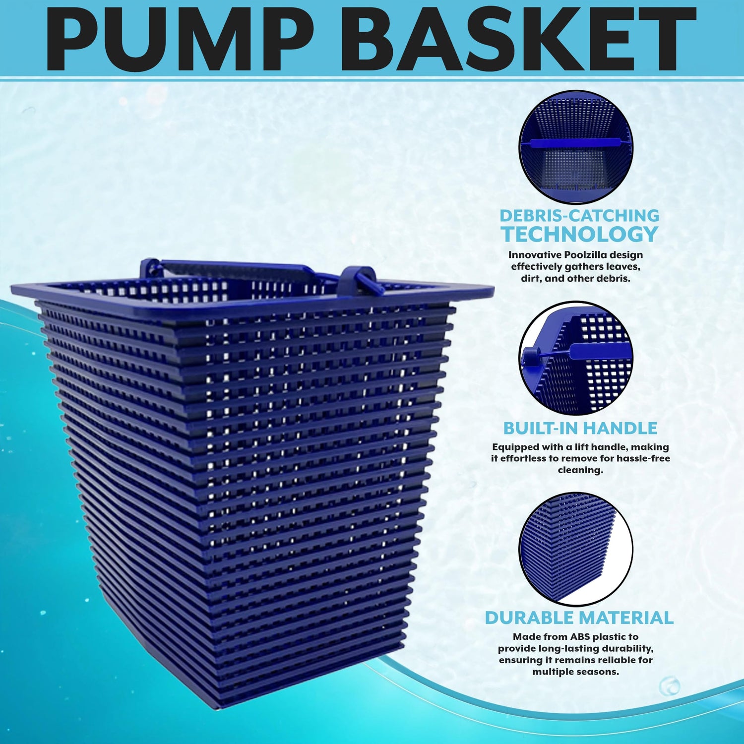 Poolzilla SPX1600M Pump Basket, Compatible With Hayward Super Pump, Hayward SP2607X10, SP2615X20XE, SP1615X20