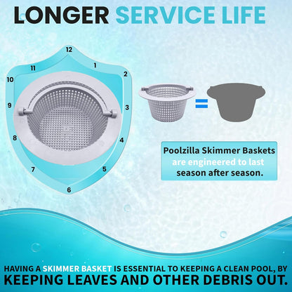 Poolzilla 6.25" Skimmer Basket with Handle, Compatible with SP1091WM & Pentair HydroSkim 51330