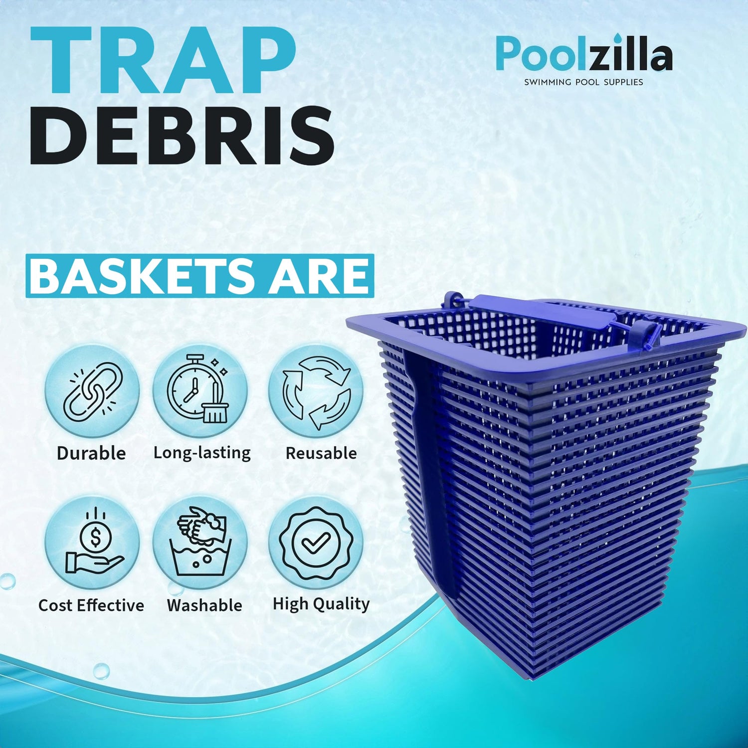 Poolzilla SPX1600M Pump Basket, Compatible With Hayward Super Pump, Hayward SP2607X10, SP2615X20XE, SP1615X20