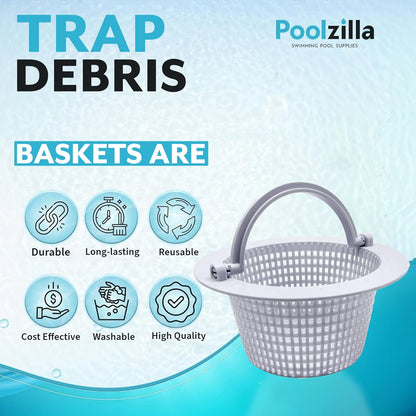 Poolzilla 6.25" Skimmer Basket with Handle, Compatible with SP1091WM & Pentair HydroSkim 51330