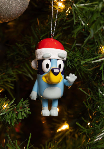 Kurt Adler Bluey with Santa Hat Blow Mold Ornament 3.3 Inch Multicolor BL1221
