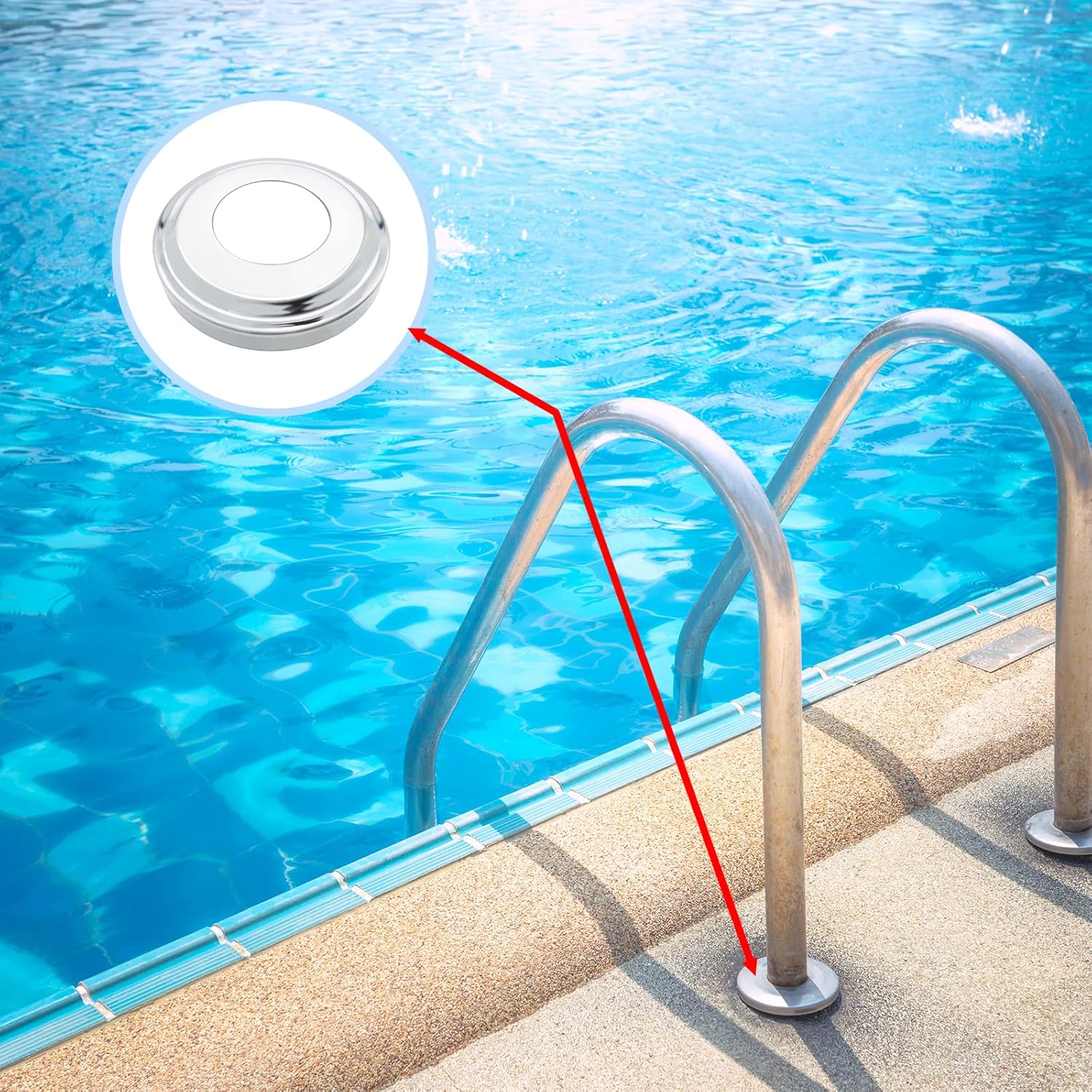 Poolzilla Stainless Steel Escutcheon for 1.90'' Diameter Rails