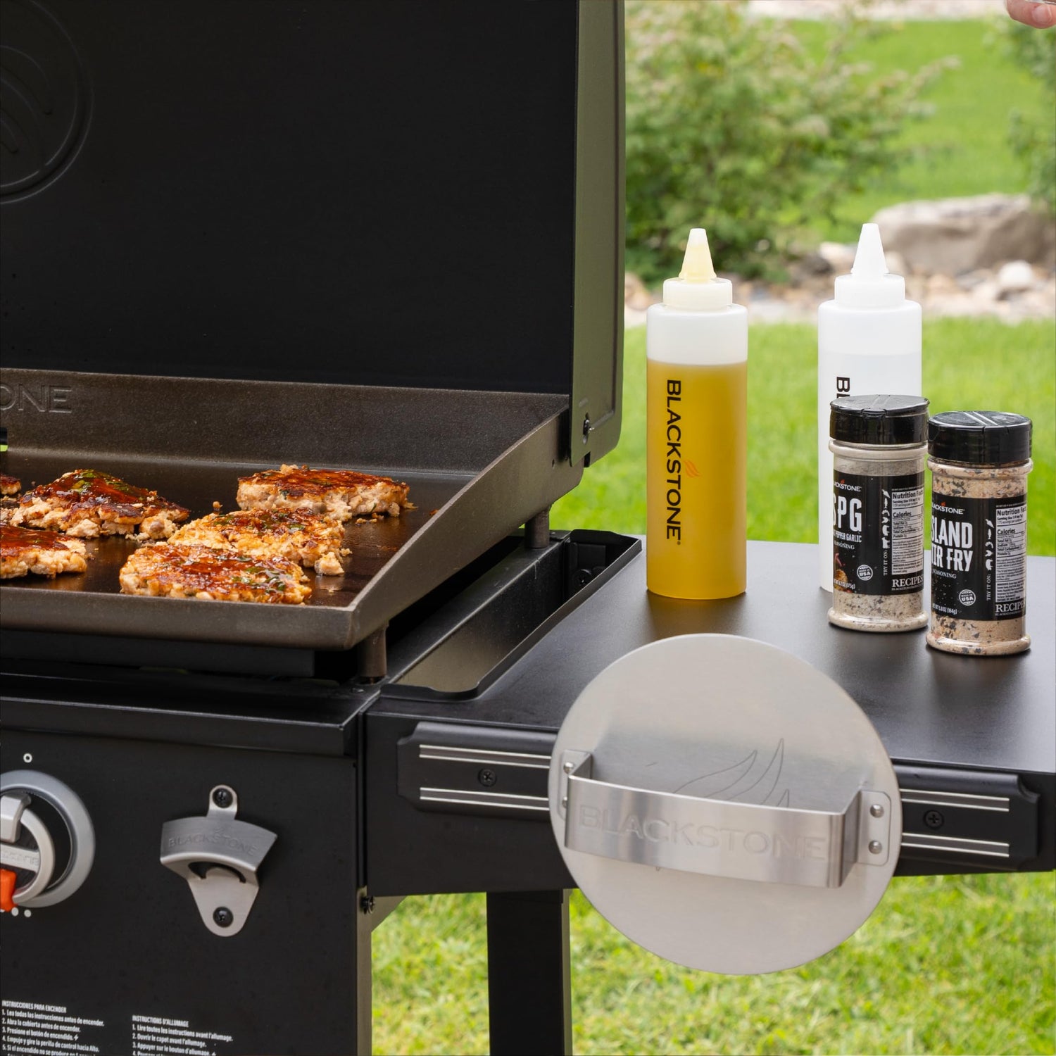 Blackstone Smash & Sear Press – Smash Burger Tool for Griddle, Grill, Hamburger, Meat, Panini, Bacon, Sandwich, Steak – Metal Stainless Steel Food Press & Patty Maker – Meat & Veggie Burger Smasher