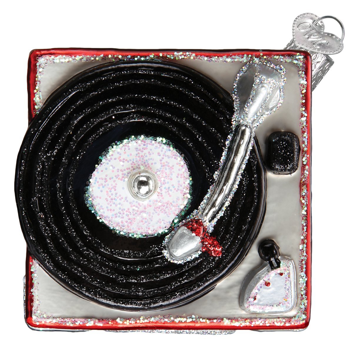 Old World Christmas Glass Blown Ornament Record Player (38043)