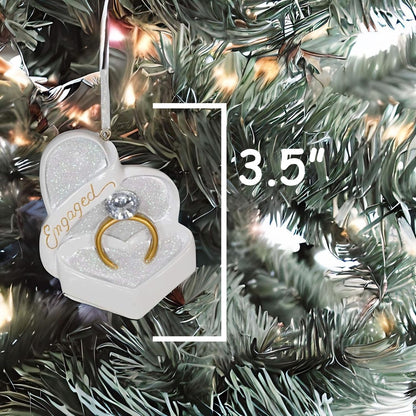 Engaged Heart Shaped Box and Ring with Gem Ornament