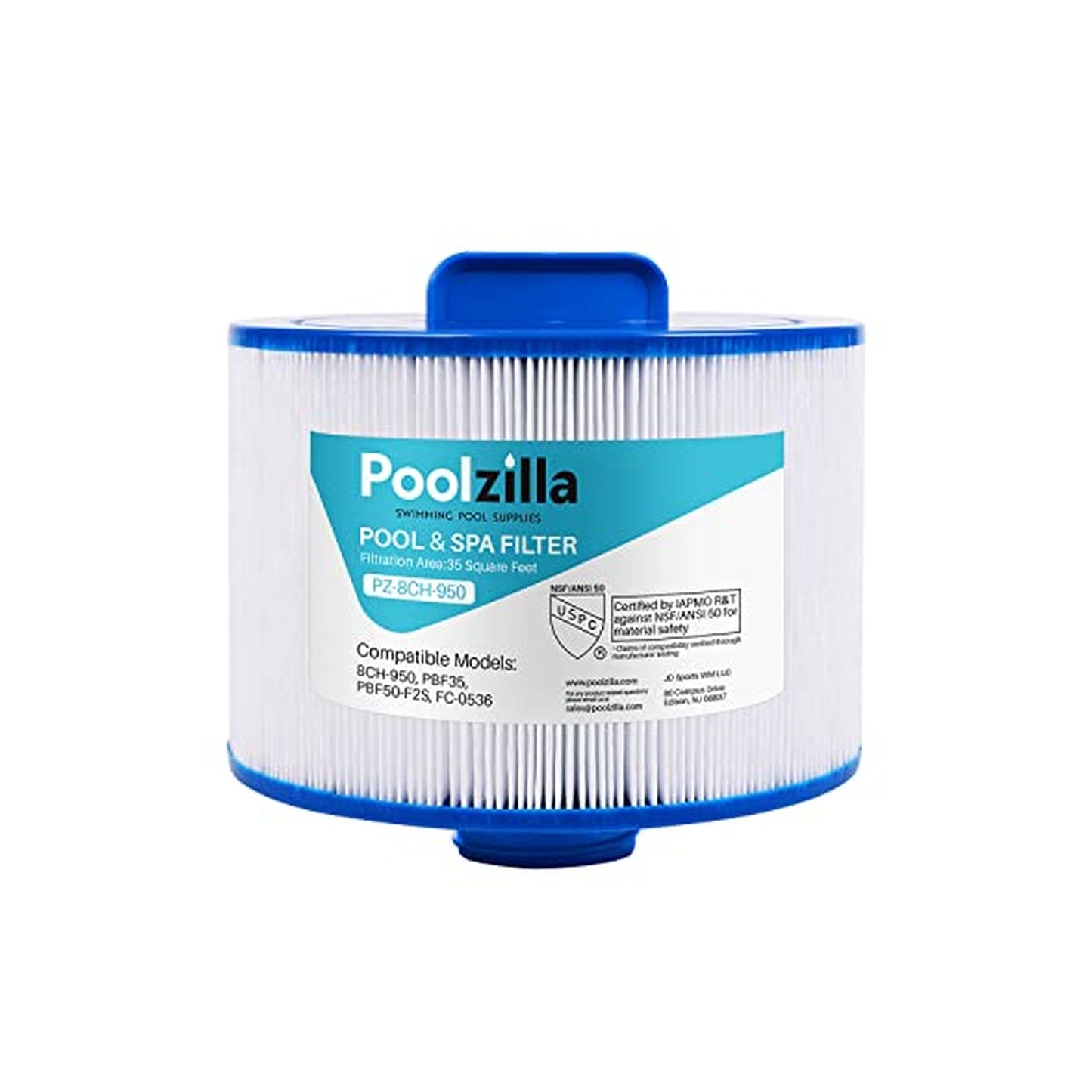 Poolzilla Spa Filter Cartridge, Compatible with Bullfrog, PBF35, PBF50-F2S, Filbur FC-0536, Excel Filters XLS-834, Pure N Clean PC-0536, Aladdin 15052, Baleen AK-90311