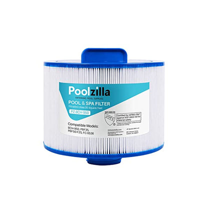 Poolzilla Spa Filter Cartridge, Compatible with Bullfrog, PBF35, PBF50-F2S, Filbur FC-0536, Excel Filters XLS-834, Pure N Clean PC-0536, Aladdin 15052, Baleen AK-90311