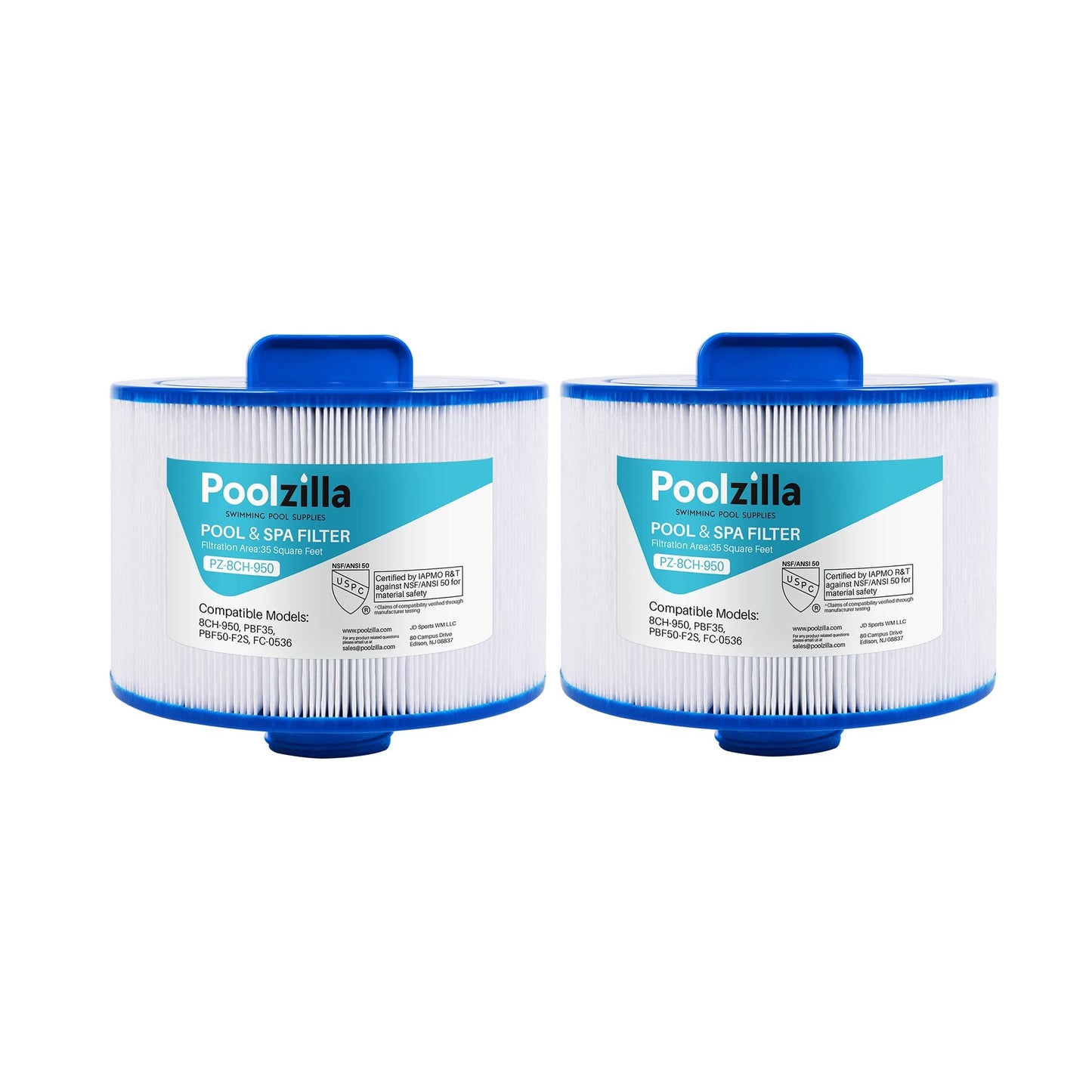 Poolzilla Spa Filter Cartridge, Compatible with Bullfrog, PBF35, PBF50-F2S, Filbur FC-0536, Excel Filters XLS-834, Pure N Clean PC-0536, Aladdin 15052, Baleen AK-90311