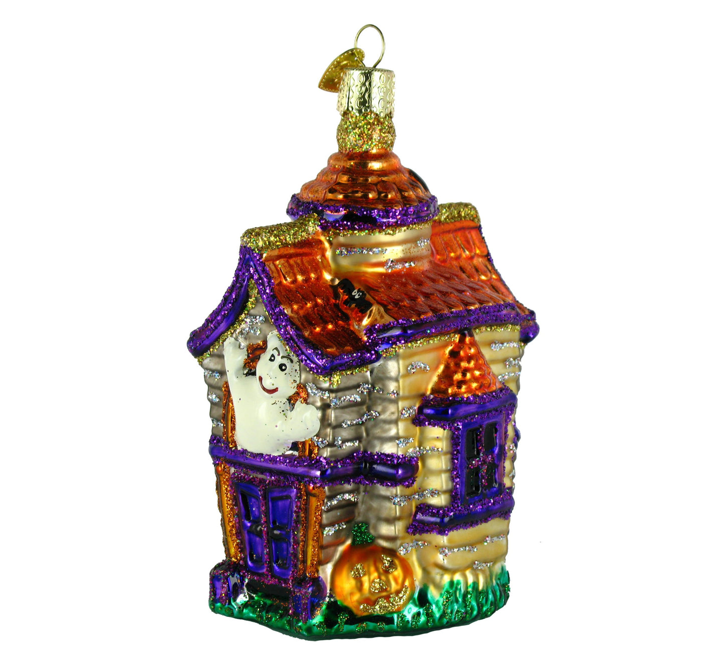 Old World Christmas Haunted House Glass Blown Ornament for Christmas Tree, Handcrafted Holiday Decoration, Halloween Collection