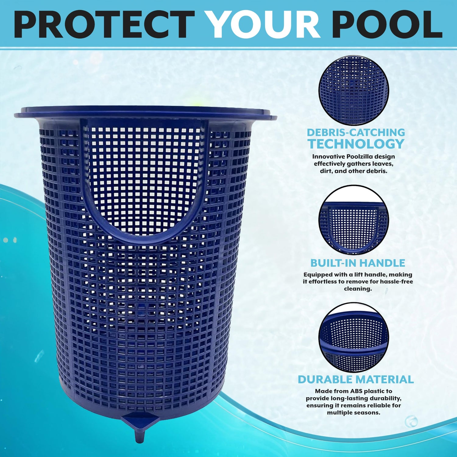 Poolzilla H01 Pump Basket, Compatible with V38-185 Ultra-Flow