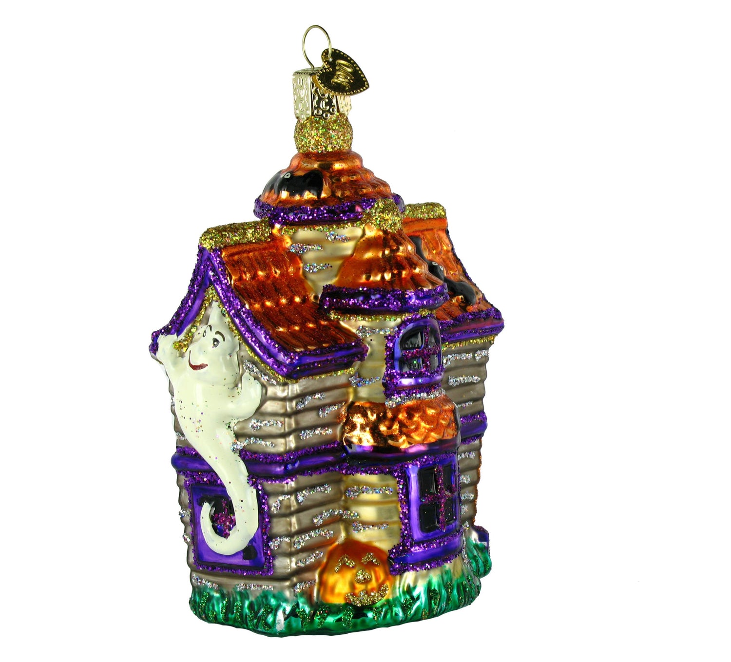 Old World Christmas Haunted House Glass Blown Ornament for Christmas Tree, Handcrafted Holiday Decoration, Halloween Collection