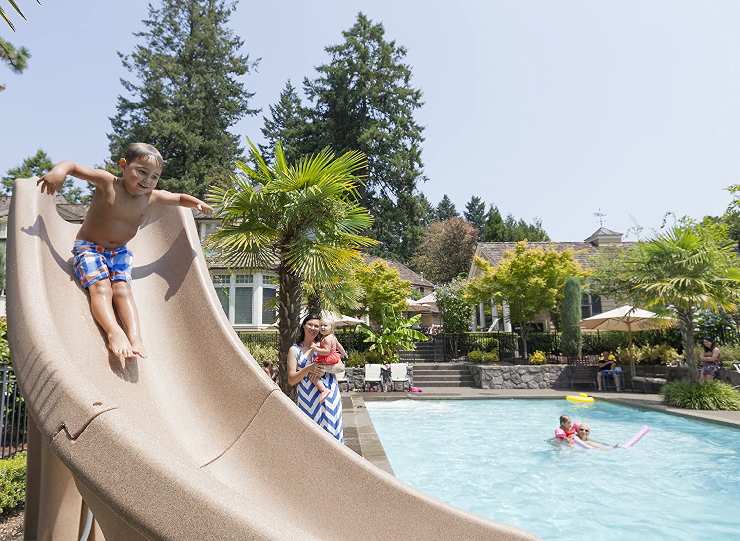S.R. Smith 670-209-58123 Typhoon Right Curve Pool Slide, Sandstone