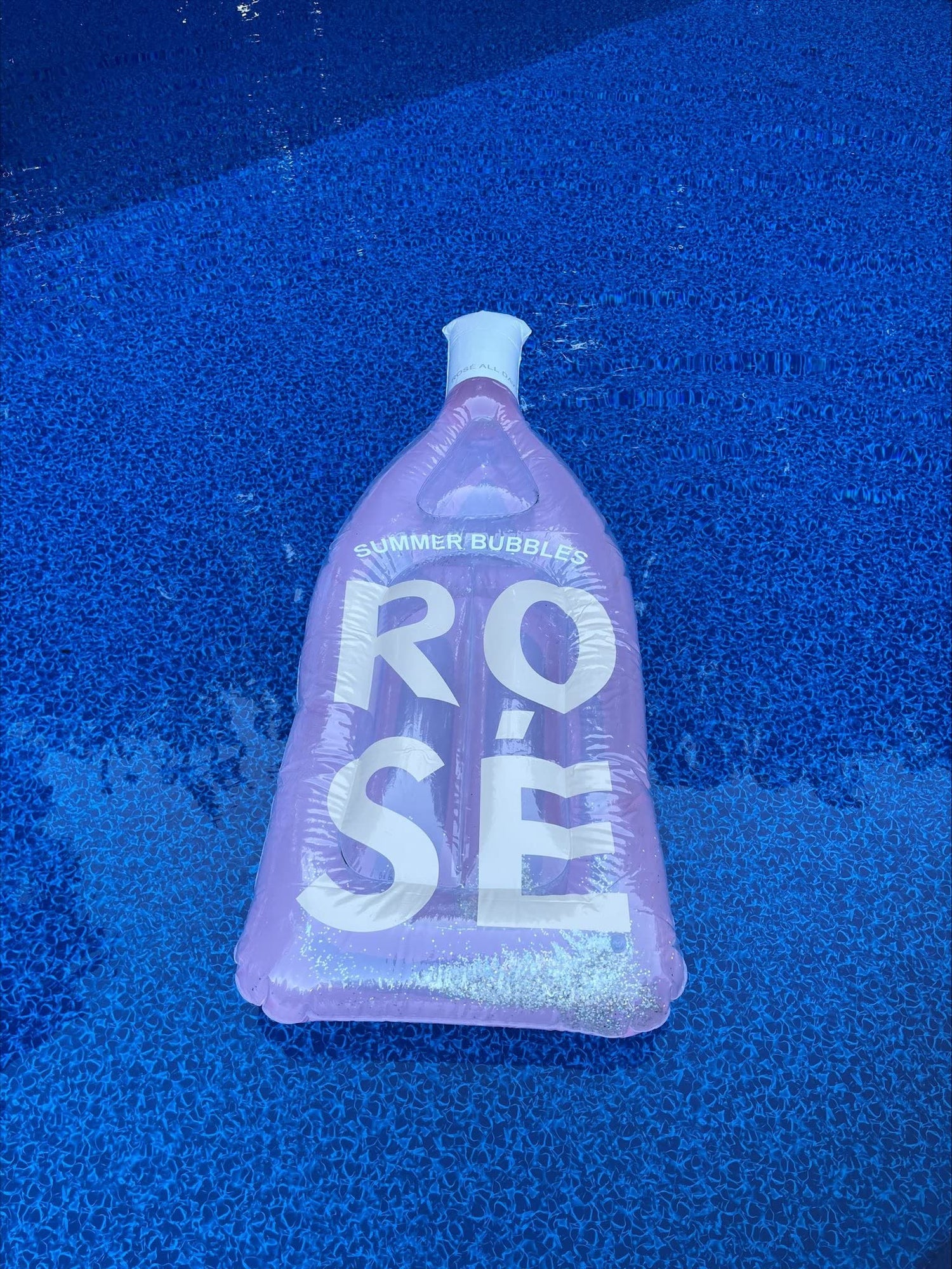 Poolzilla Glitter Rosé Inflatable Pool Float - 78'' X 27''