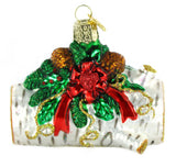 Old World Christmas Yule Log Glass Blown Ornament for Christmas Tree, Handcrafted Holiday Decoration, Holiday Dessert Collection