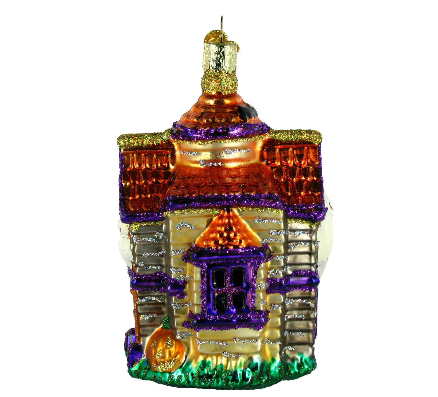 Old World Christmas Haunted House Glass Blown Ornament for Christmas Tree, Handcrafted Holiday Decoration, Halloween Collection