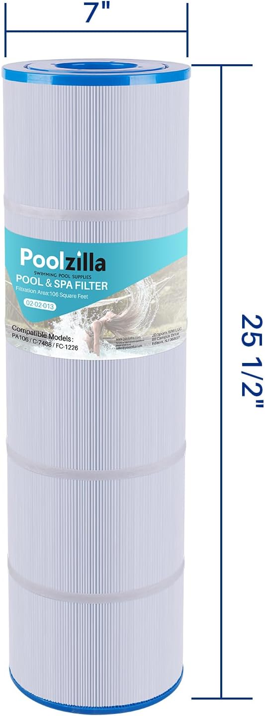 Poolzilla 4 Pack Pool Filter Cartridge Replacement for PLF106A, Hayward CX880XRE, Ultra-A1, Pleatco PA106-PAK4, Unicel C-7488, Filbur FC-1226, FC-6430, SwimClear C4020, C4025, C4030 | Pool Filtration