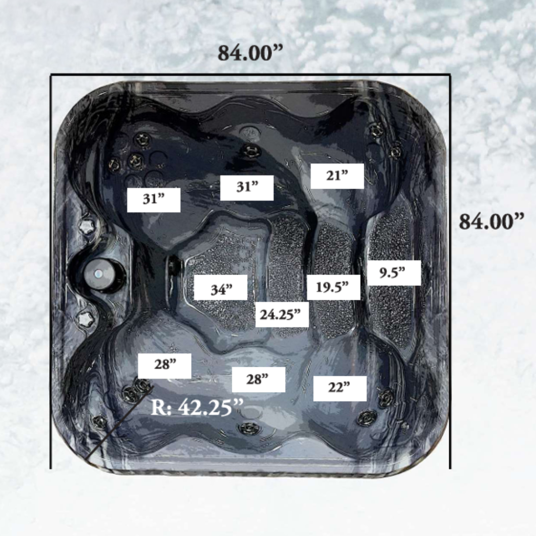 Cardinal 7' Square Non-Spillover Inground Spa | 25 Jets