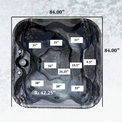Cardinal 7' Square Non-Spillover Inground Spa | 25 Jets