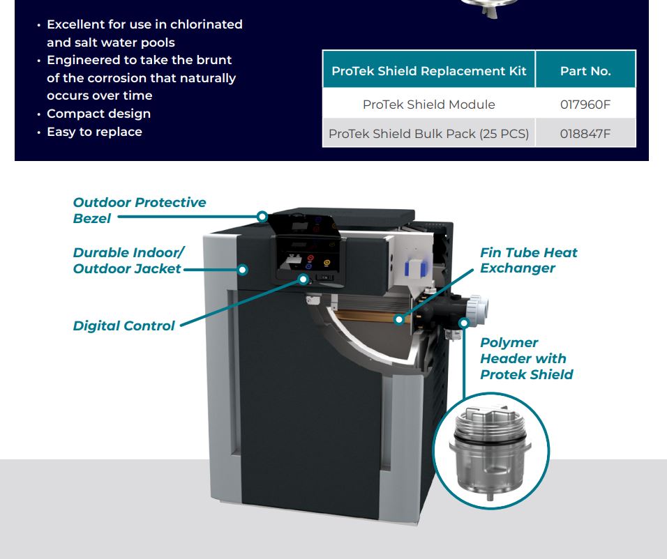 Raypak Digital Brass ASME Copper Natural Gas Pool Heater 017372 | 266,000 BTU