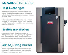 Raypak P-R206A-EP-C #57 Digital Propane Gas Heater, Electronic Ignition, Polymer Headers, Copper Exchanger, 200 lbs | RAY009224 | 206,000 BTU